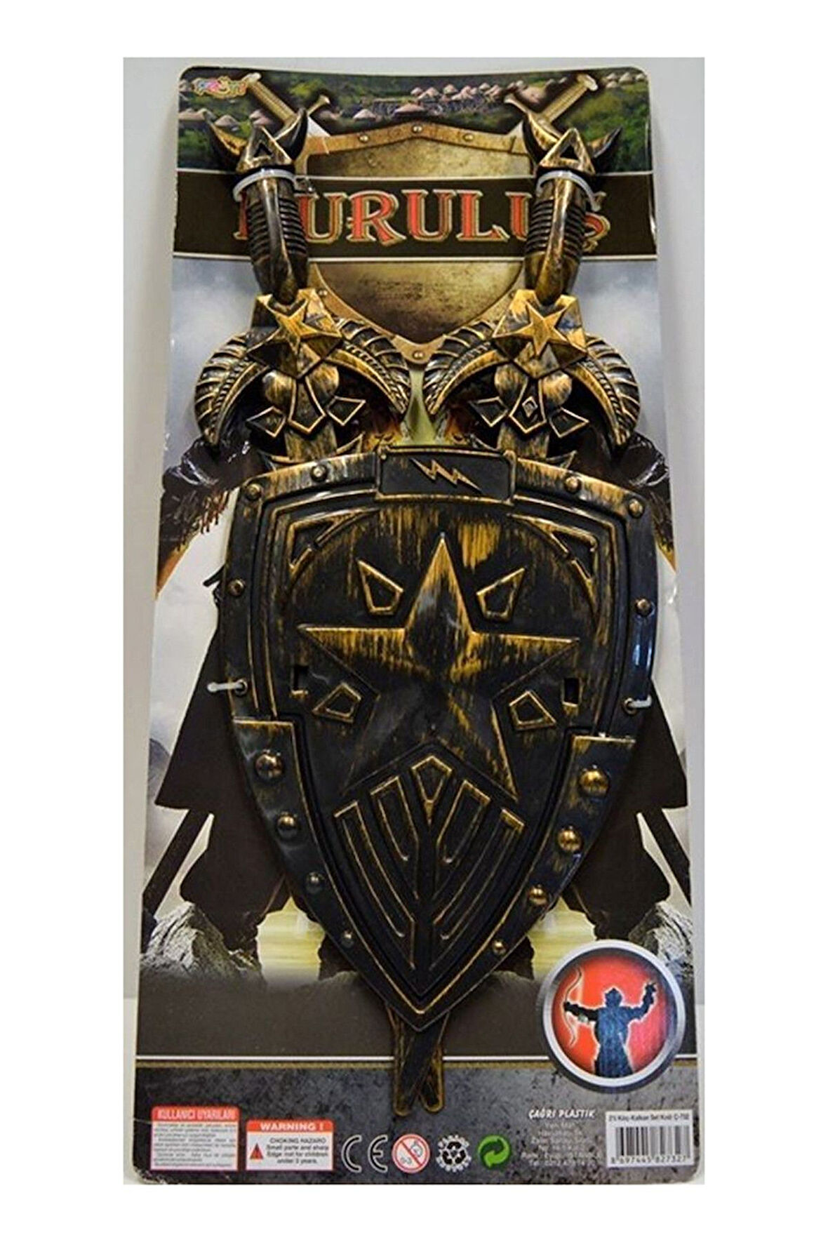 Eğitici Öğretici Çocuk Oyuncaklar Oyuncak İki Kılıçlı Kalkan Seti /