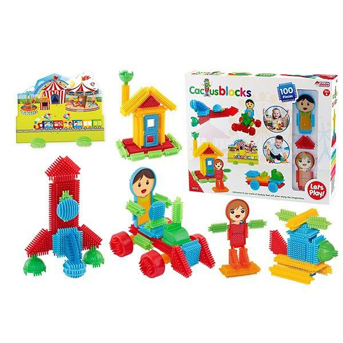 Kız Erkek Çocuk Oyuncak 03315 Dede Kaktüs Blokları 100 Parça Kız Erkek Çocuk Eğitici
