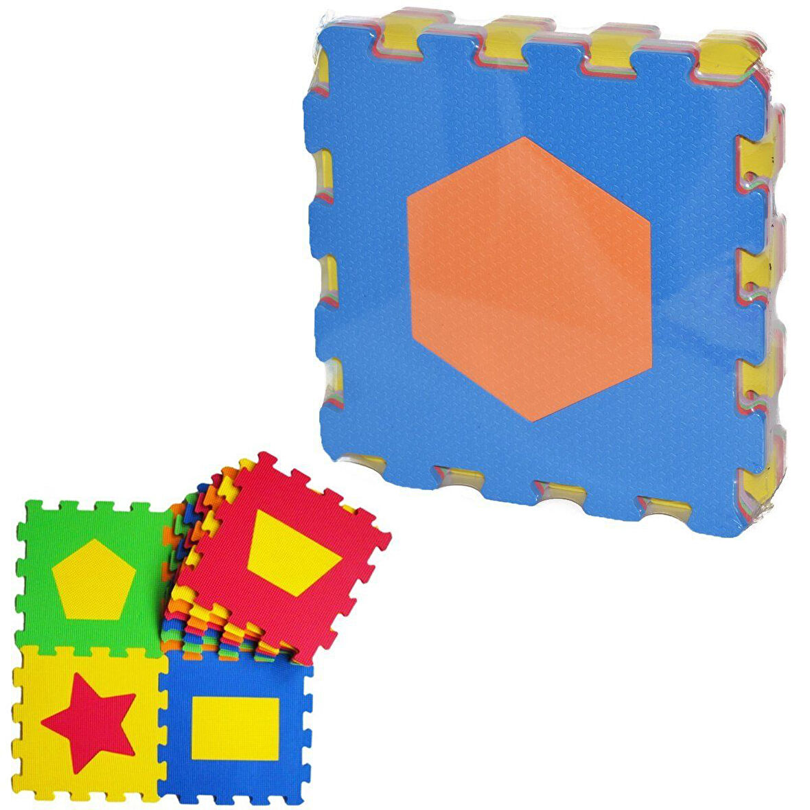 Kız Erkek Çocuk Oyuncak 90-955 ECO EVA 33X33 Geomerik Şekilli Oyun Halısı 7mm Kız Erkek Çocuk Eğitici Eğ