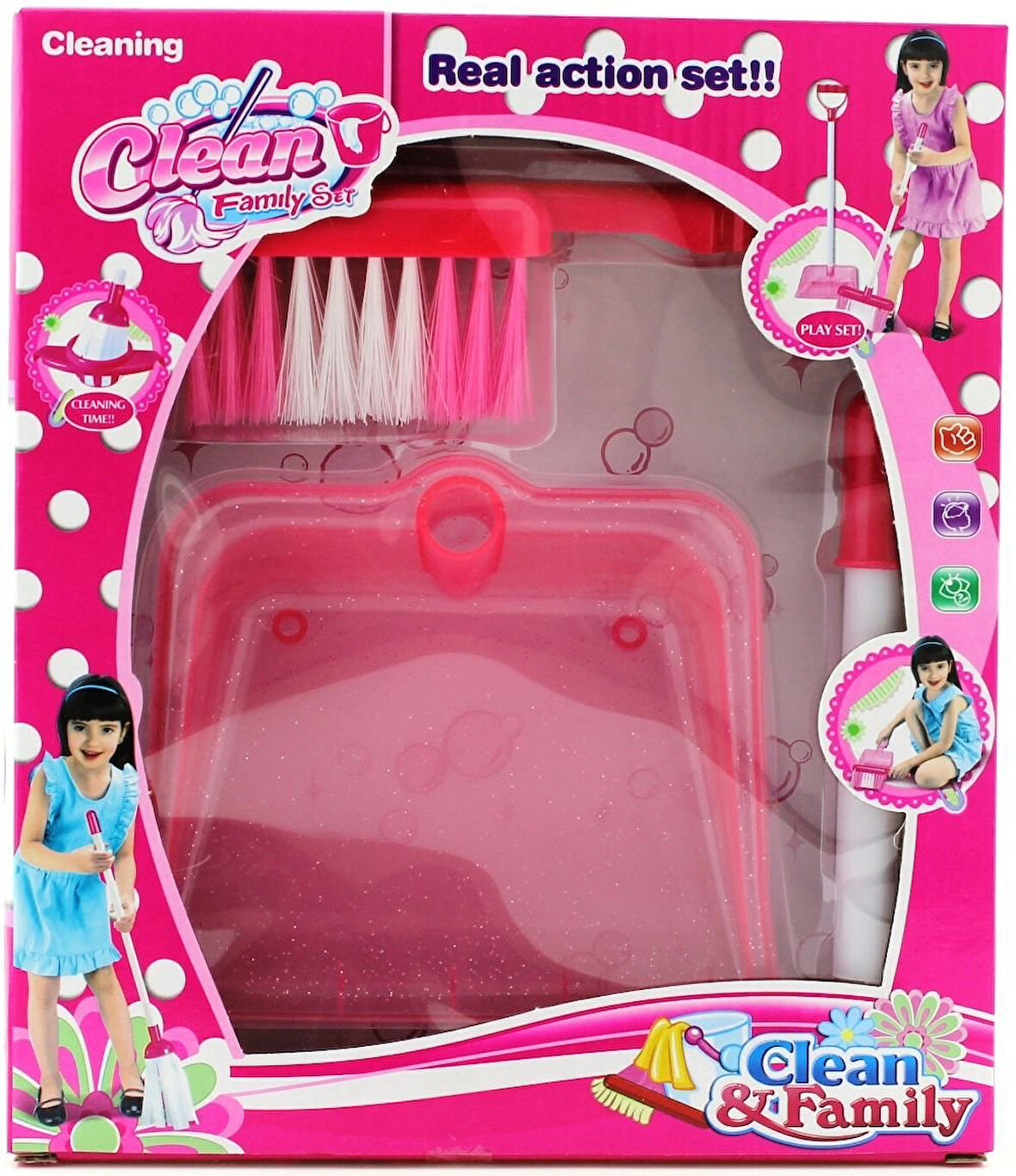 Eğlenceli Oyuncak Kırmızı Temizlik Seti Cf7711B Kız Erkek Çocuk Eğitici