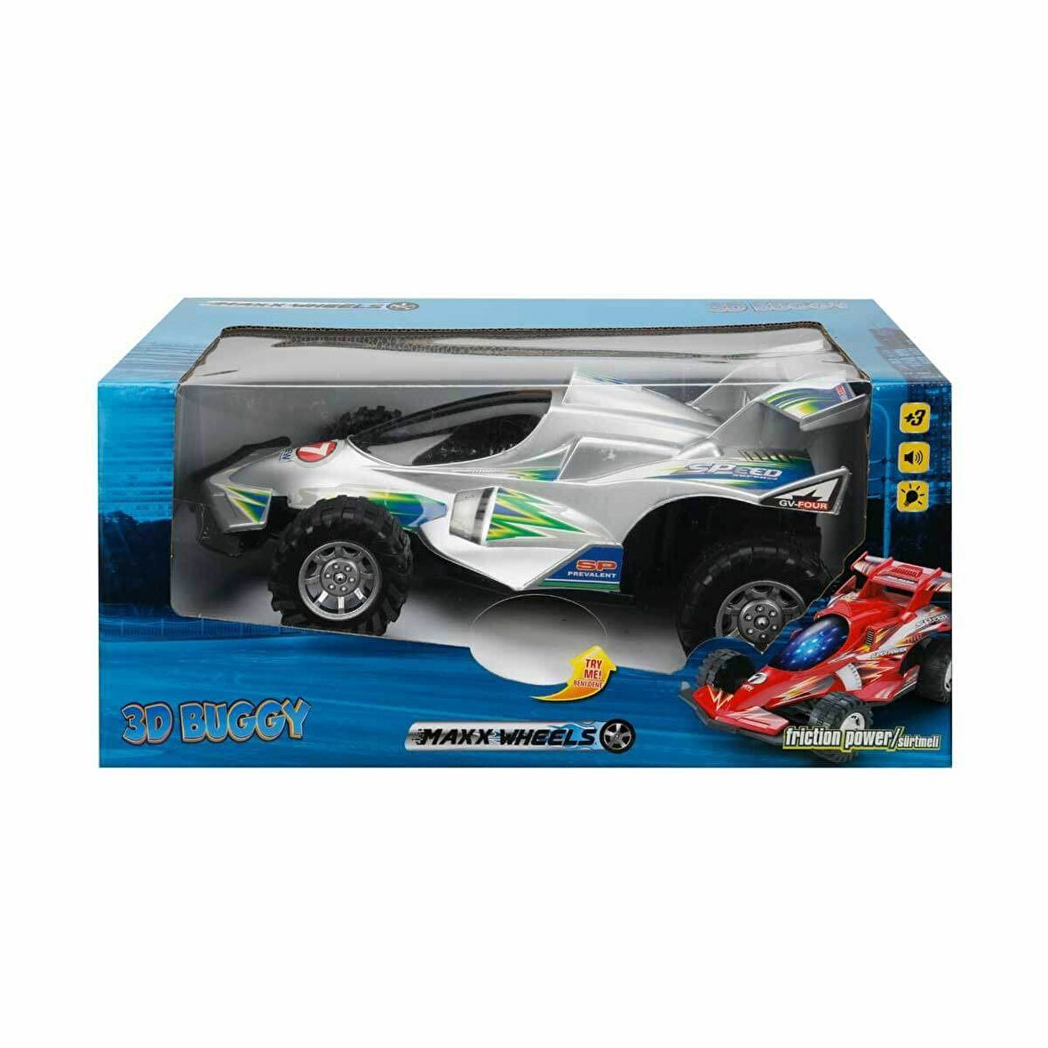 Öğretici Oyuncak 10099 Sesli ve Işıklı 3D Buggy Sürtmeli Araba Kız Erkek Çocuk Eğitici Eğitici Oy