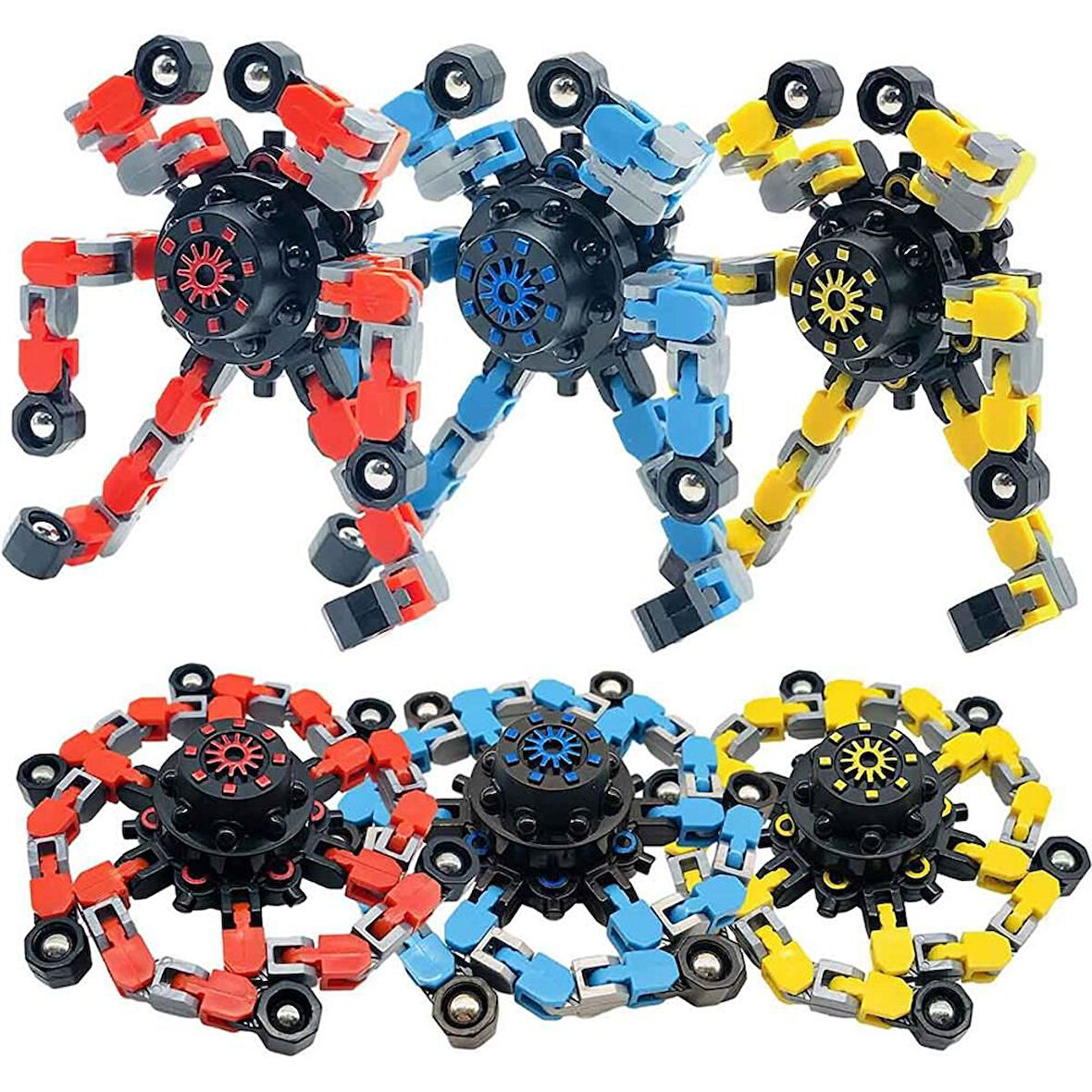 Eğlenceli Oyuncak Fidget Spinners Dönüştürülebilir Zincir Robot Oyuncak -1adet stokta olan gönderilir Kız Erkek Çocuk
