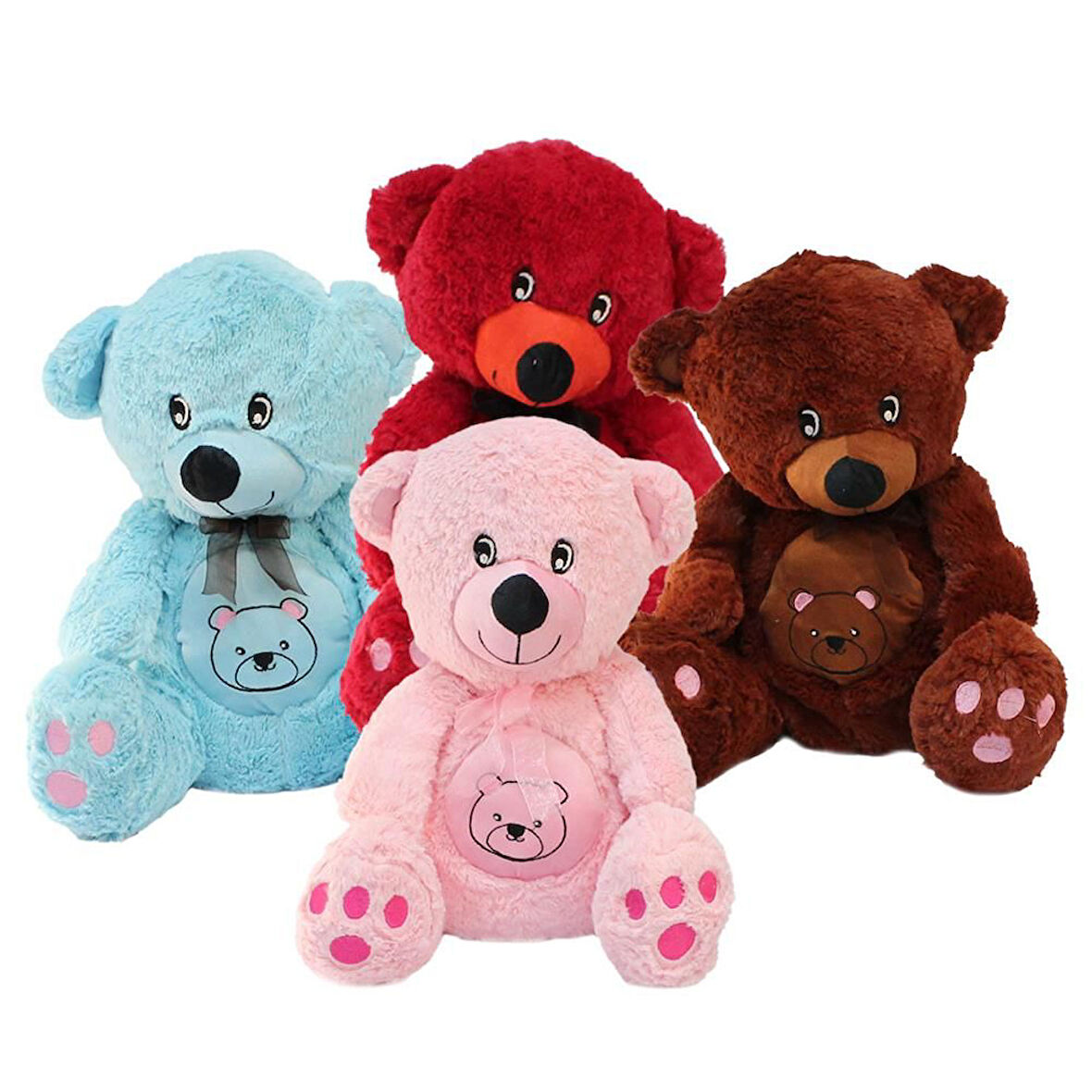 Kız Erkek Çocuk Oyuncak Göbekli Oturan Peluş Ayı 38cm Kız Erkek Çocuk Eğitici