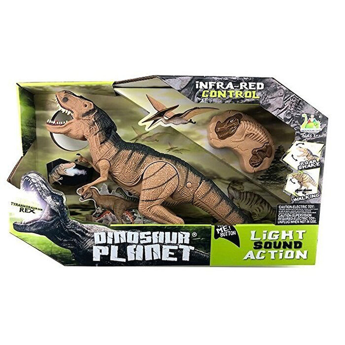 Eğlenceli Oyuncak Sesi Işıklı Kumandalı Buharlı Dinozor T-Rex Kız Erkek Çocuk Eğitici Eğitici Oyun