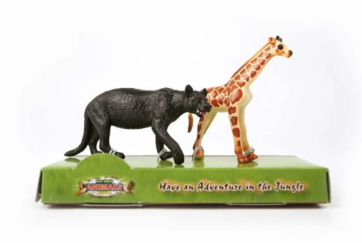 Kız Erkek Çocuk Oyuncak Panter ve Zürafa Model Hayvan Kız Erkek Çocuk Eğitici