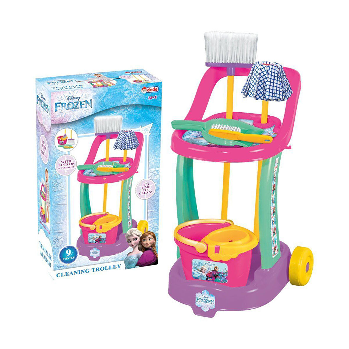 Eğitici Oyuncak 03596 FROZEN TEMİZLİK ARABASI Kız Erkek Çocuk Eğitici