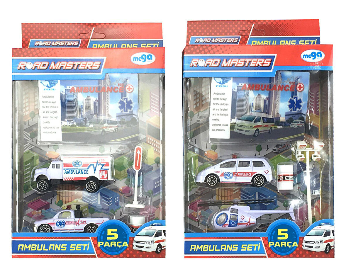 Öğretici Oyuncak Kamyonlu Ambulans Seti JP9102 Kız Erkek Çocuk Eğitici