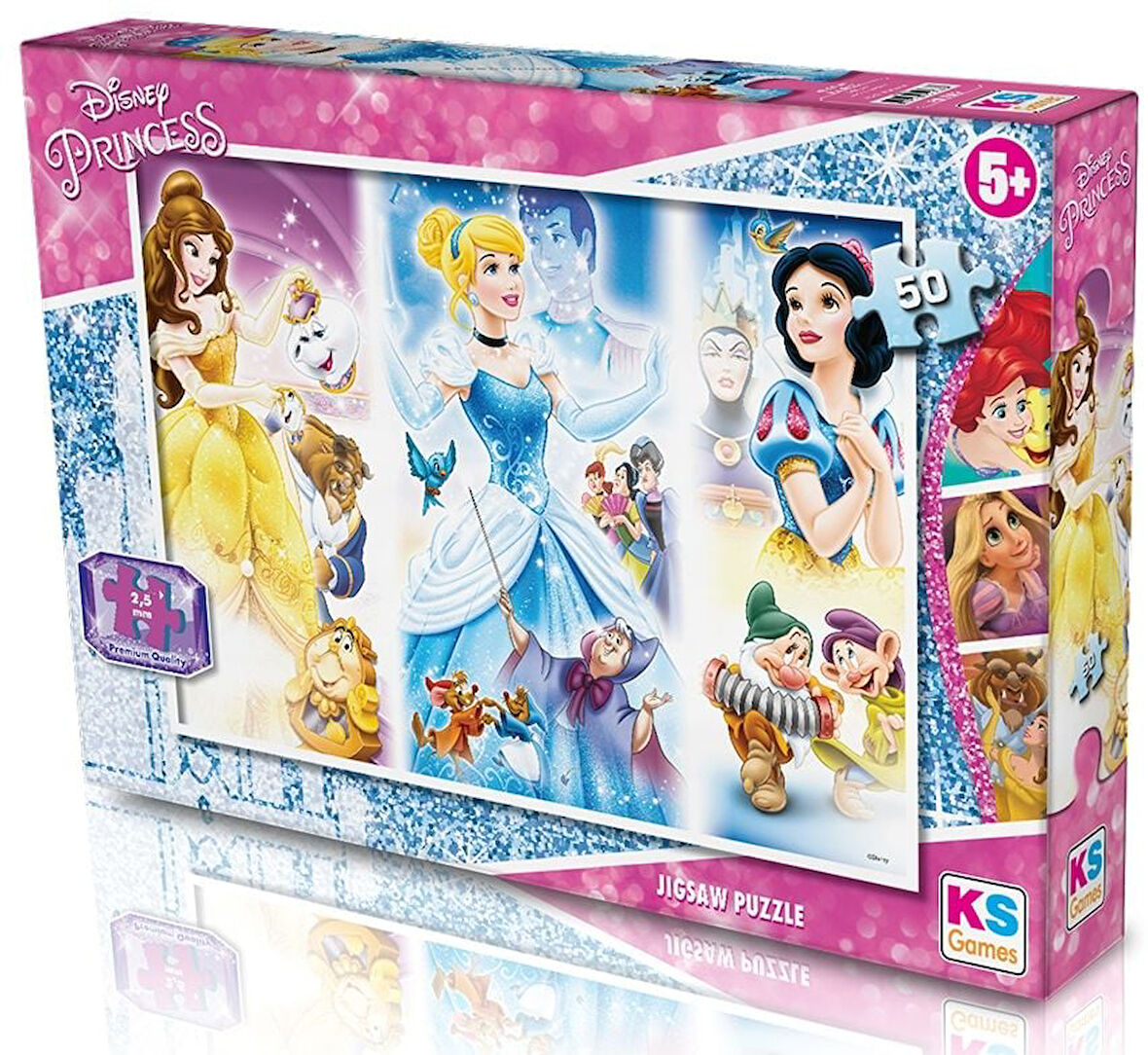 Eğlenceli Oyuncak KS Puzzle 50 Parça Disney Prensesler Kız Erkek Çocuk Eğitici