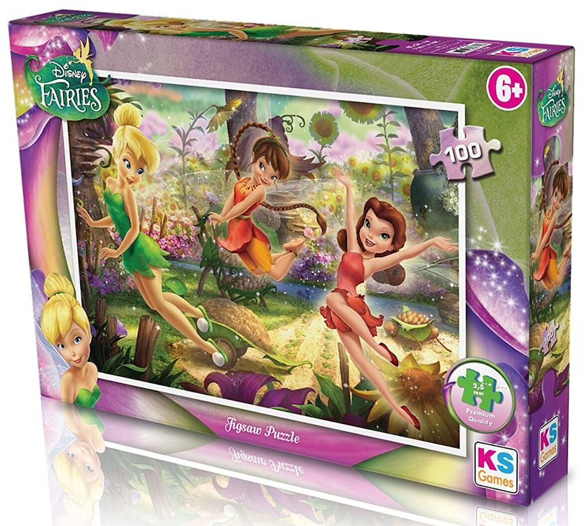 Kız Erkek Çocuk Oyuncak KS Puzzle 100 Parça Disney Fairies Kız Erkek Çocuk Eğitici