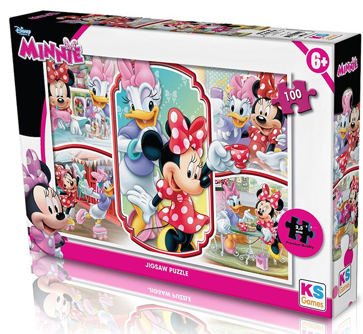 Eğlenceli Oyuncak KS Puzzle 100 Parça Minnie Mouse Kız Erkek Çocuk Eğitici