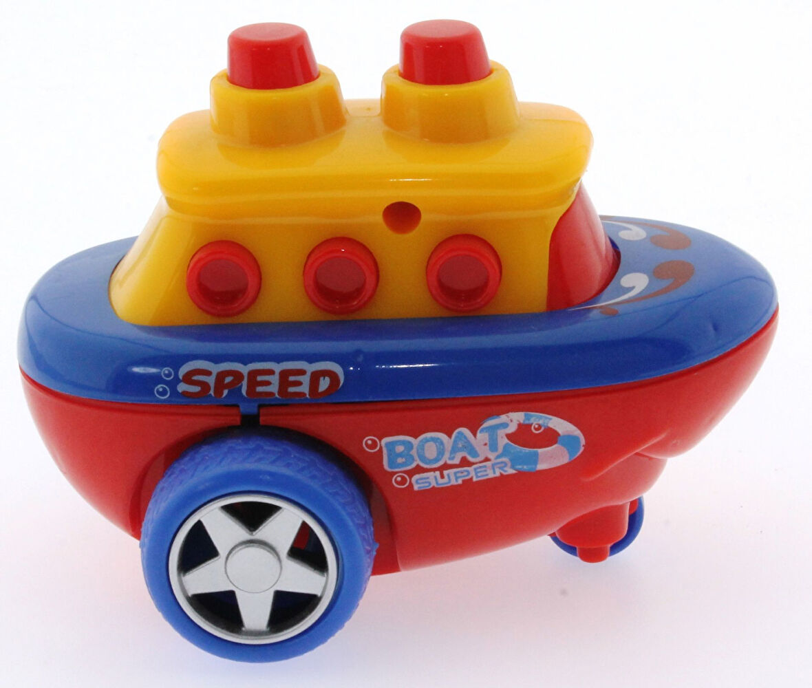 Eğlenceli Oyuncak Sürtmeli Kırılmaz Kırmızı Hızlı Gemi Kız Erkek Çocuk Eğitici