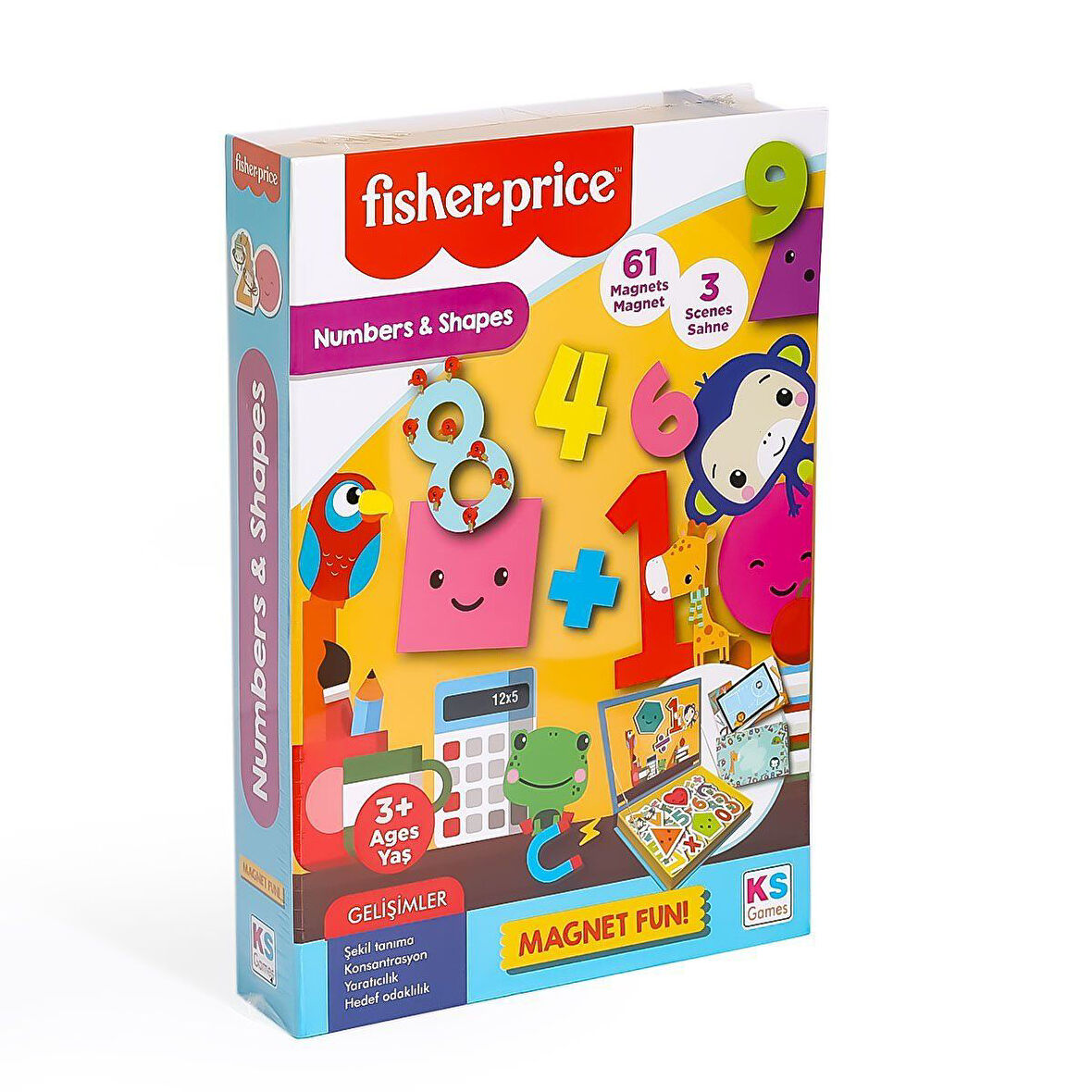 Eğlenceli Oyuncak FP 13411 Fisher Price Baby Puzzle Numbers Shapes Kız Erkek Çocuk Eğitici Eğitici