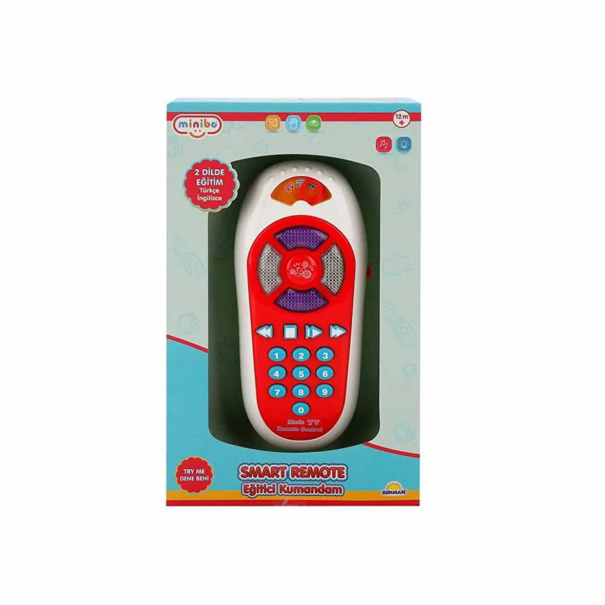 Öğretici Oyuncak Minibo Sesli ve Işıklı Eğitici Kumandam Kız Erkek Çocuk Eğiticil