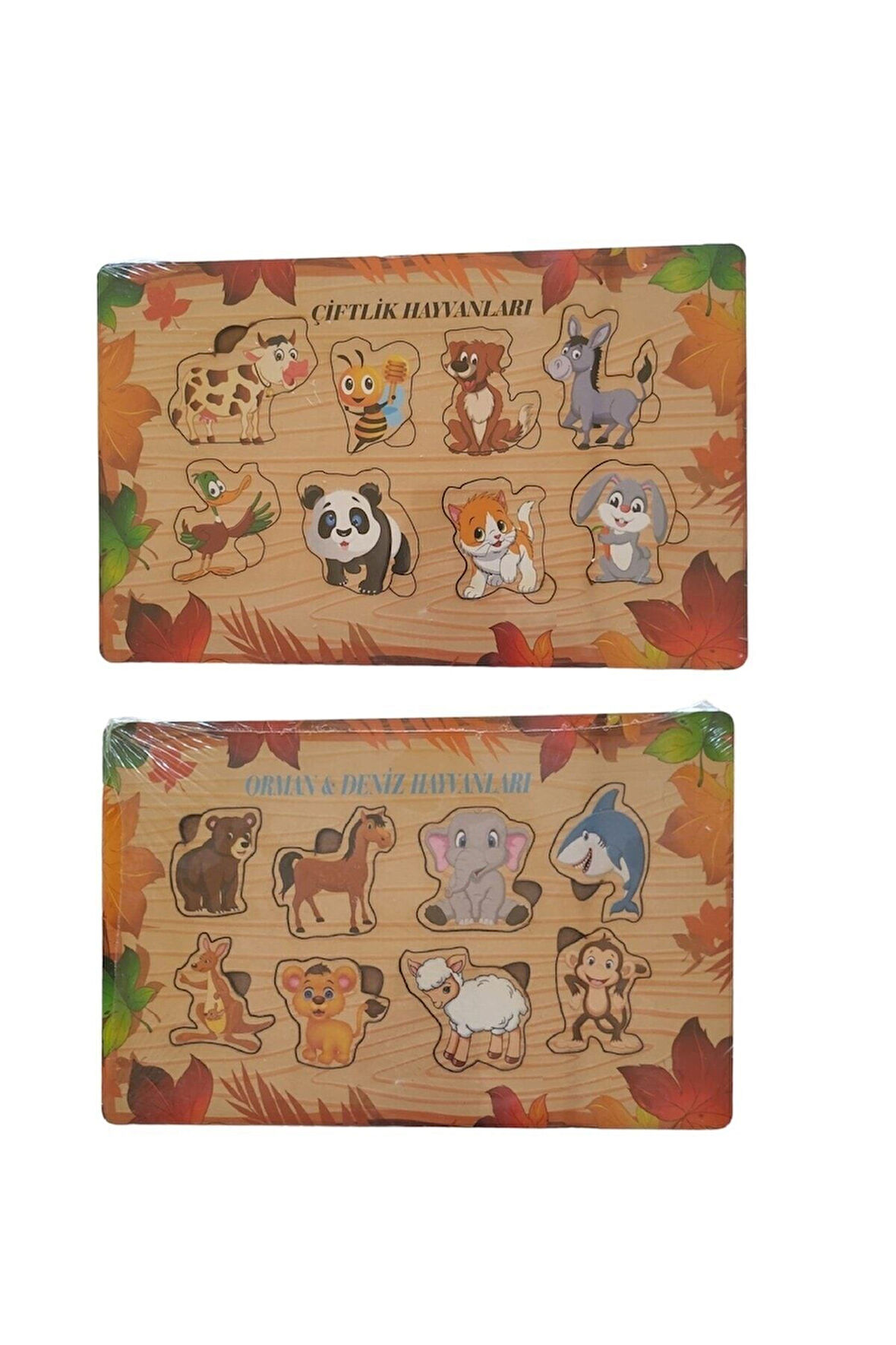 Eğitici Öğretici Çocuk Oyuncaklar Eşleştirme Eğitici Öğretici Ahşap Orman Deniz ve Çiftlik Hayvanlar