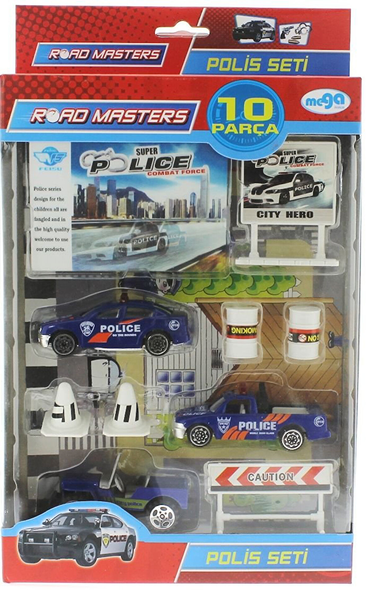 Öğretici Oyuncak Die cast Polis Seti 10 Parça Kız Erkek Çocuk Eğitici