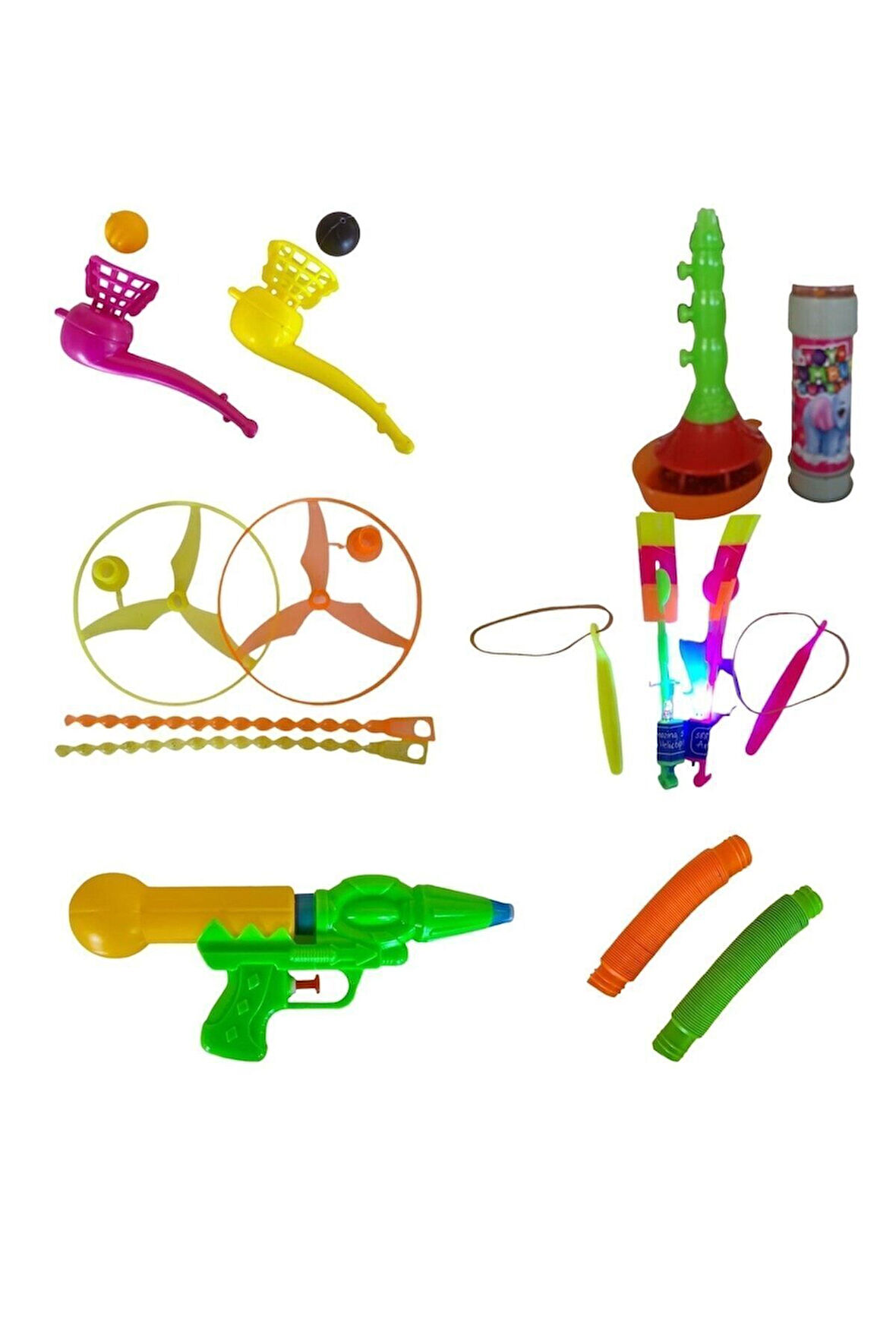 Eğitici Öğretici Çocuk Oyuncaklar Ekonomik Eğlence Seti Medium Ufo Daire Zurna Balonçuk Işıklı Sapan