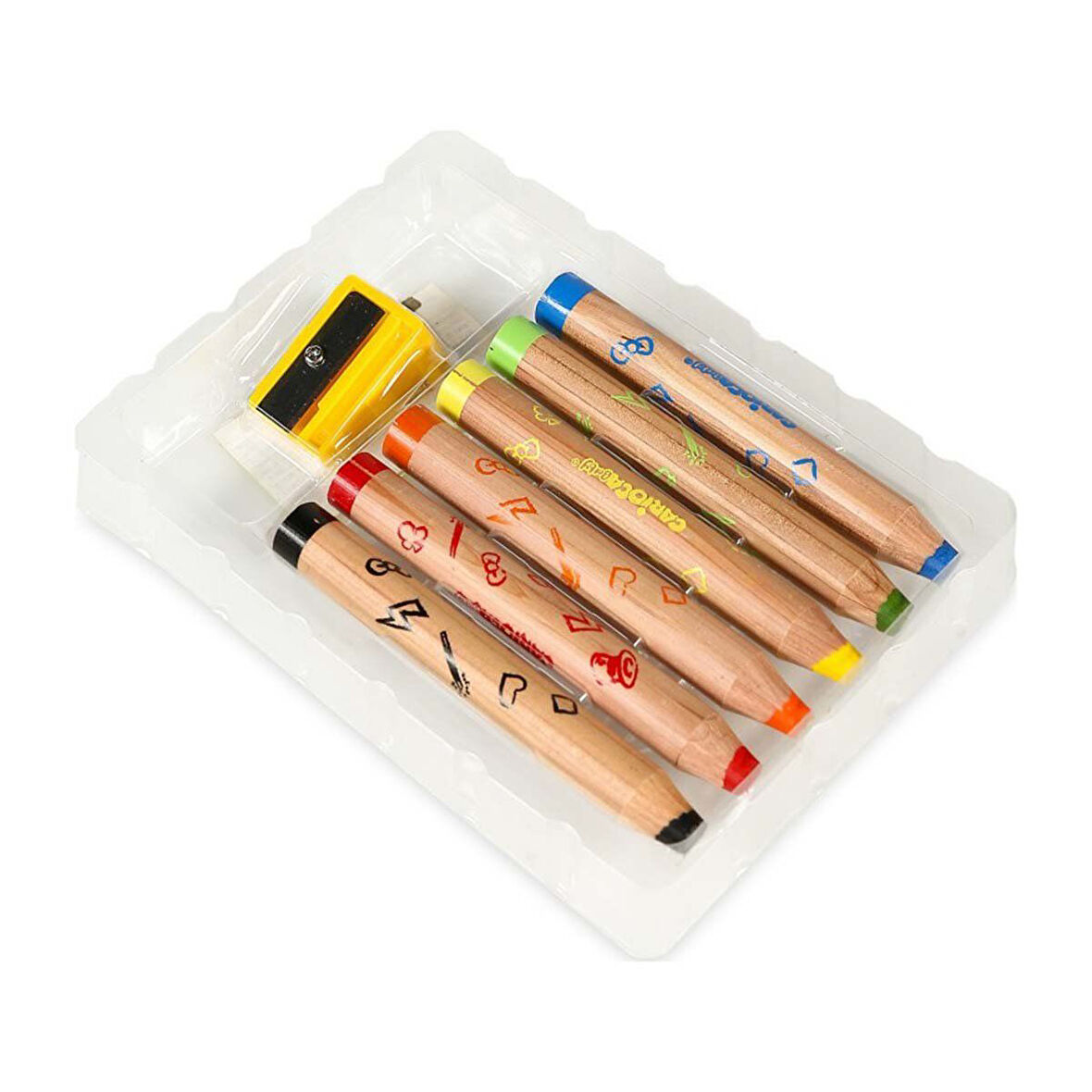 Öğretici Oyuncak Carioca Jumbo Bebek Ahşap Gövdeli Boya Kalemi 6'lı Kız Erkek Çocuk Eğitici Eğiti