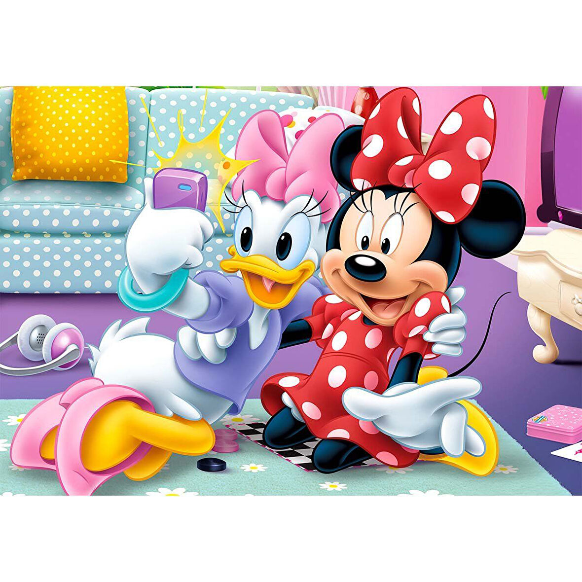 Öğretici Oyuncak 50 Parça Minnie Puzzle Kız Erkek Çocuk Eğitici