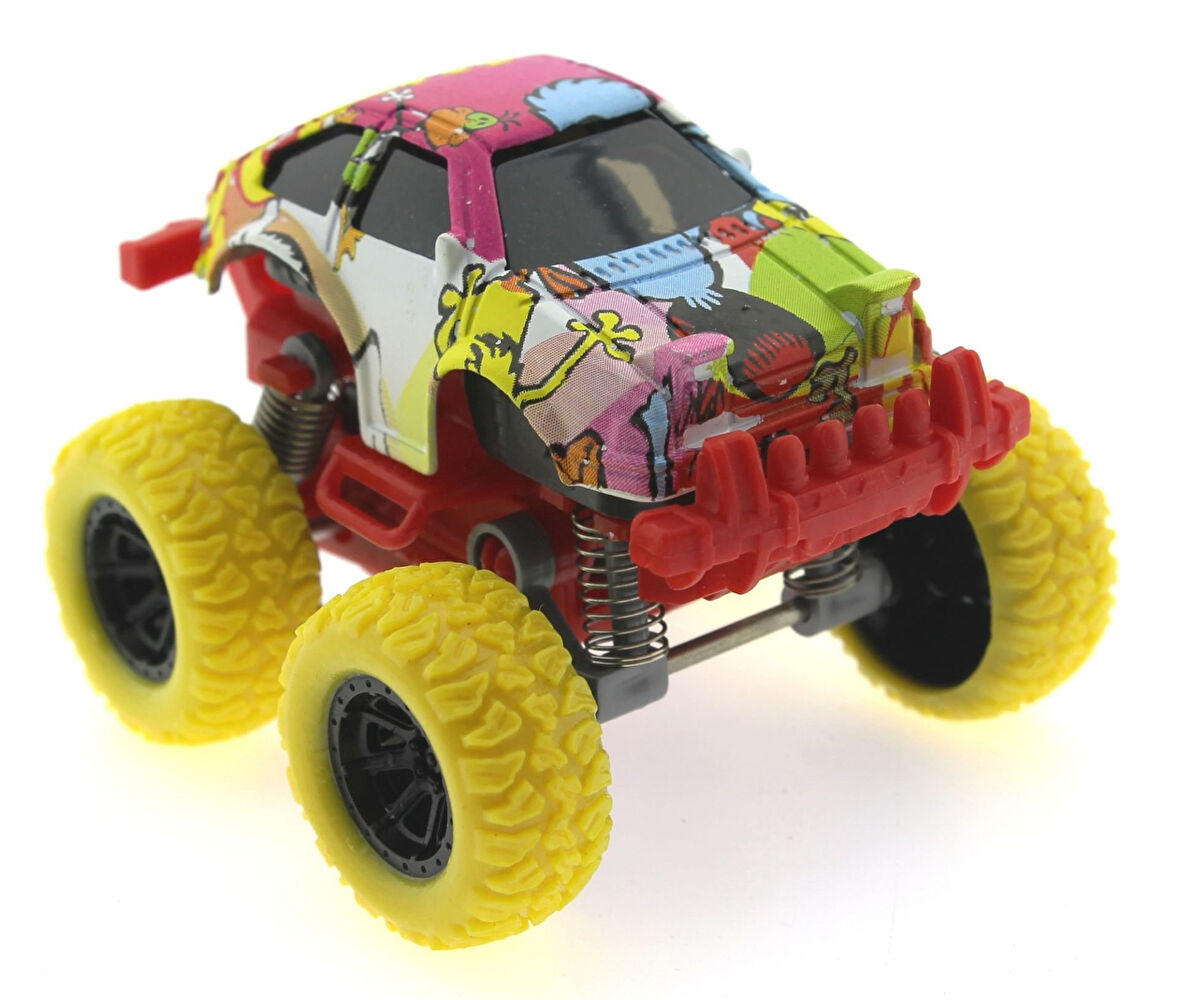 Öğretici Oyuncak Die Cast Çizgi Film Desenli Sarı Teker Araba Kız Erkek Çocuk Eğitici Eğitici Oyu