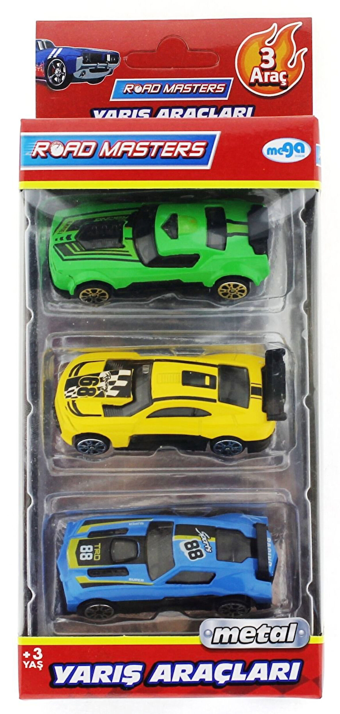 Eğitici Oyuncak Die Cast Metal 3'lü Yarış Arabaları Yeşil Araçlı Kız Erkek Çocuk Eğitici Eğitici