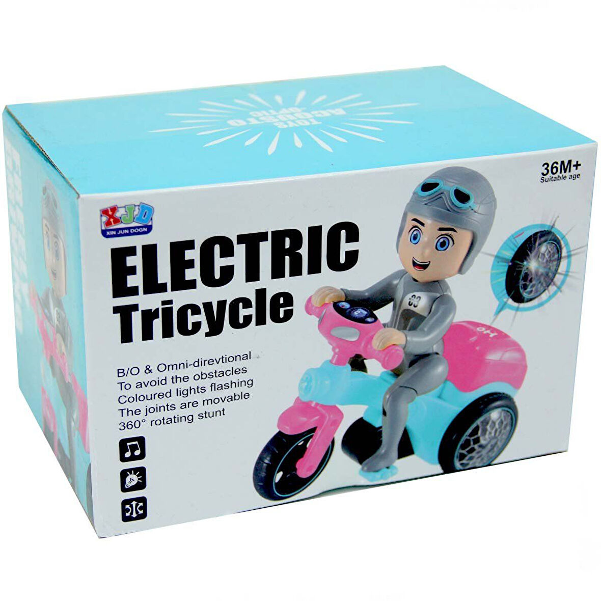 Öğretici Oyuncak Electric Tricycle Pilli Işıklı Sesli Motorsiklet Kız Erkek Çocuk Eğitici Eğitici