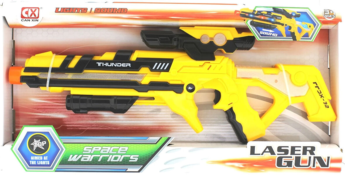 Eğlenceli Oyuncak Sesli Işıklı Lazerli Tüfek Kız Erkek Çocuk Eğitici