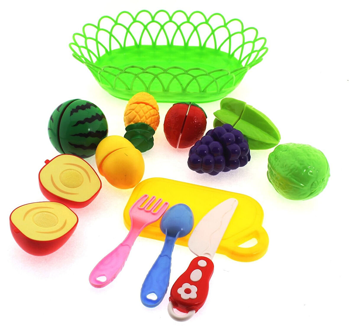 Kız Erkek Çocuk Oyuncak Sepette Kesilebilir Meyveler Kız Erkek Çocuk Eğitici