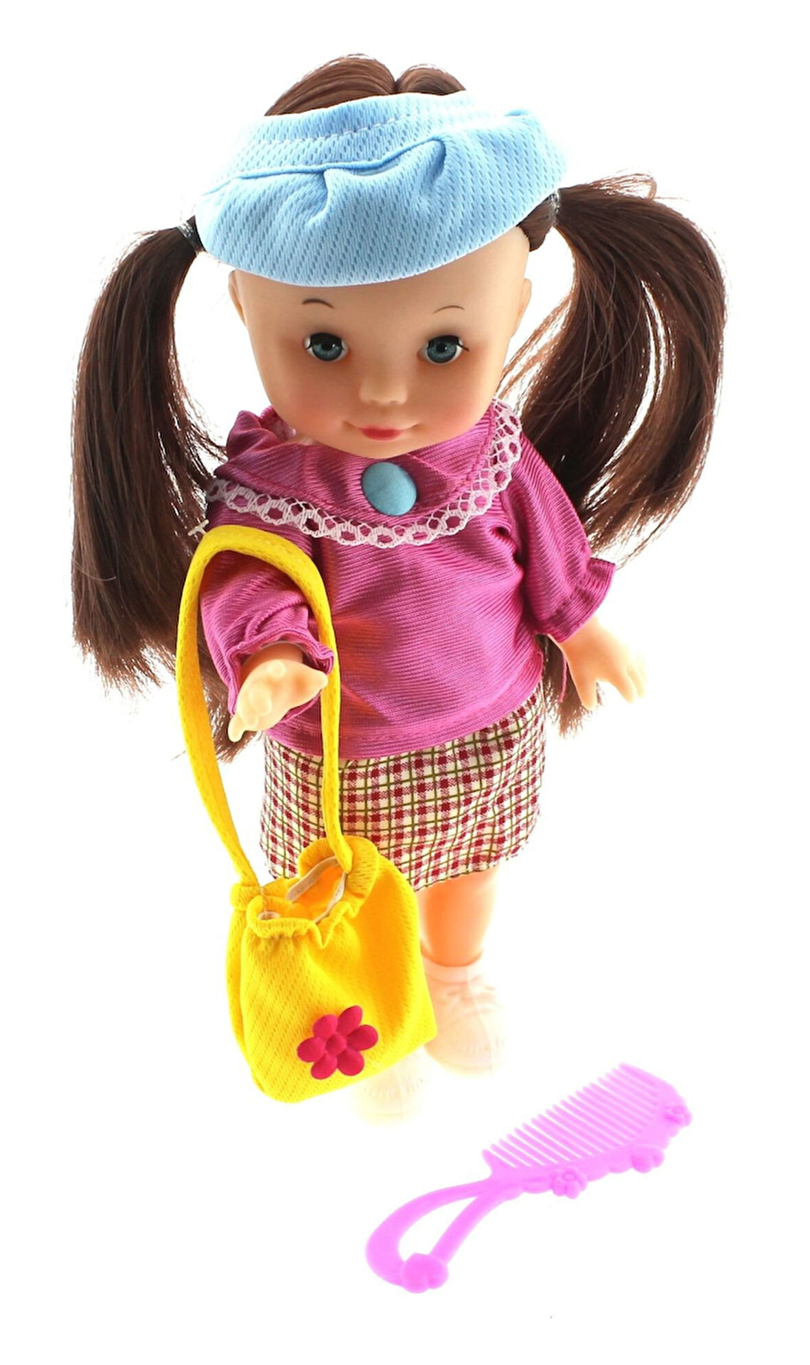 Öğretici Oyuncak Pembe Saten Elbiseli Et Bebek Kız Erkek Çocuk Eğitici