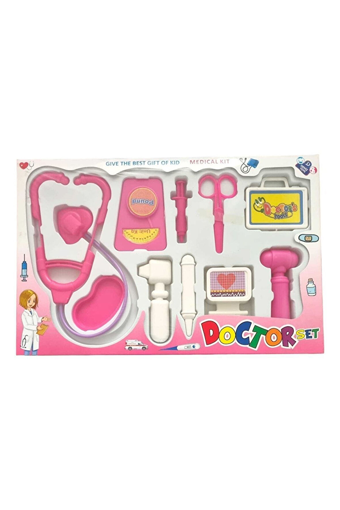 Eğitici Öğretici Çocuk Oyuncaklar Doktor Seti Oyuncak Pembe