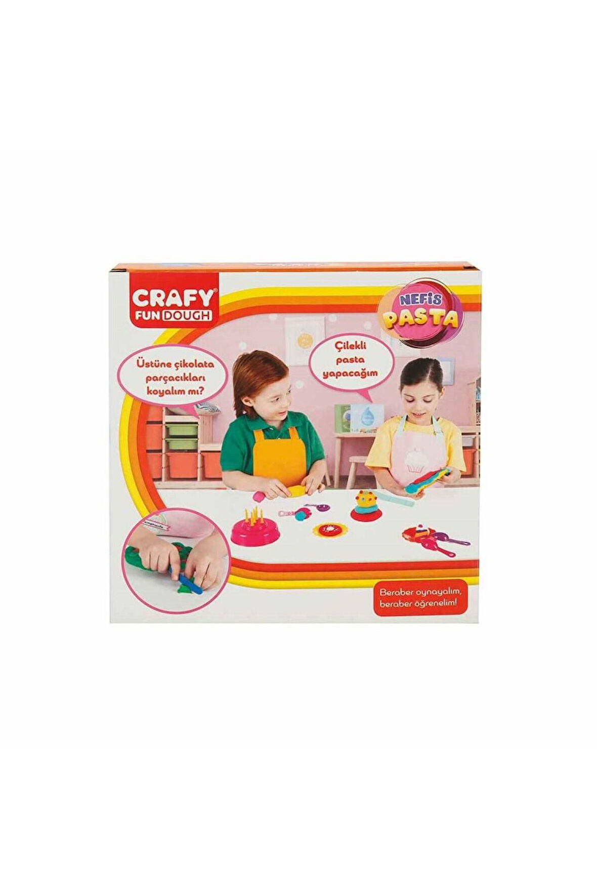 Kız Çocuk Oyuncak Erkek Çocuk Oyuncak Crafy Nefis Pasta Oyun Hamur Seti 200 g 17 Parça Eğitici Oyunc