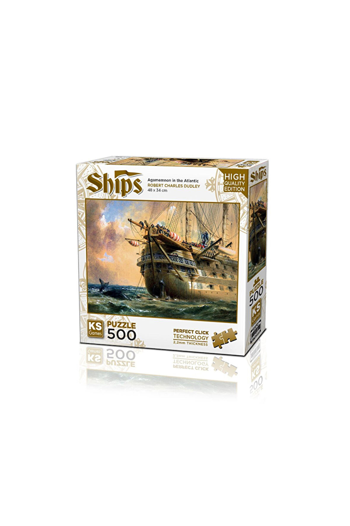 Kız Çocuk Oyuncak Erkek Çocuk Oyuncak KS Puzzle 500 Parça Ships Agamennon in the Atlantic Eğitici Oy