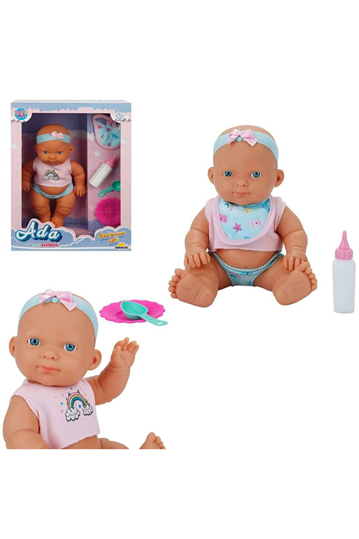 Ada Bebek Beslenme Seti 23cm Oyuncak Et Bebek Kız Çocuk Erkek Çocuk Oyuncak Eğitici Oyuncaklar