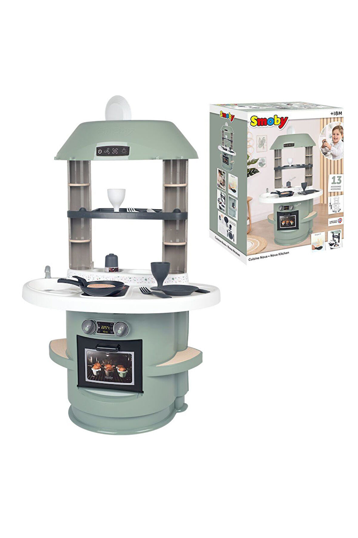 Kız Çocuk Oyuncak Erkek Çocuk Oyuncak 7600312700 Nova Kitchen -Smoby Eğitici Oyuncaklar