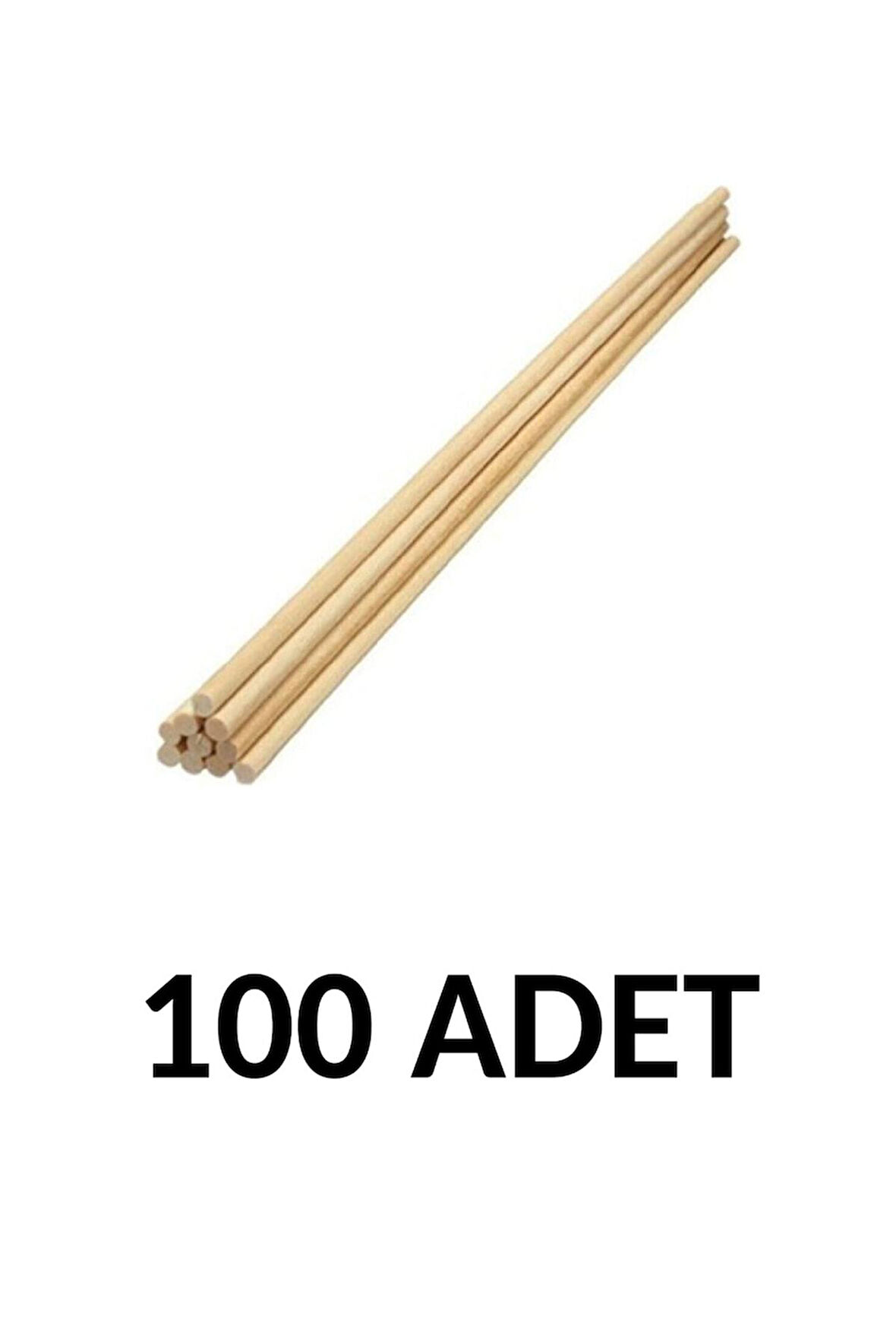 Eğitici Öğretici Çocuk Oyuncaklar 100Adet Ahşap Yuvarlak Çubuk 30cm X 4mm