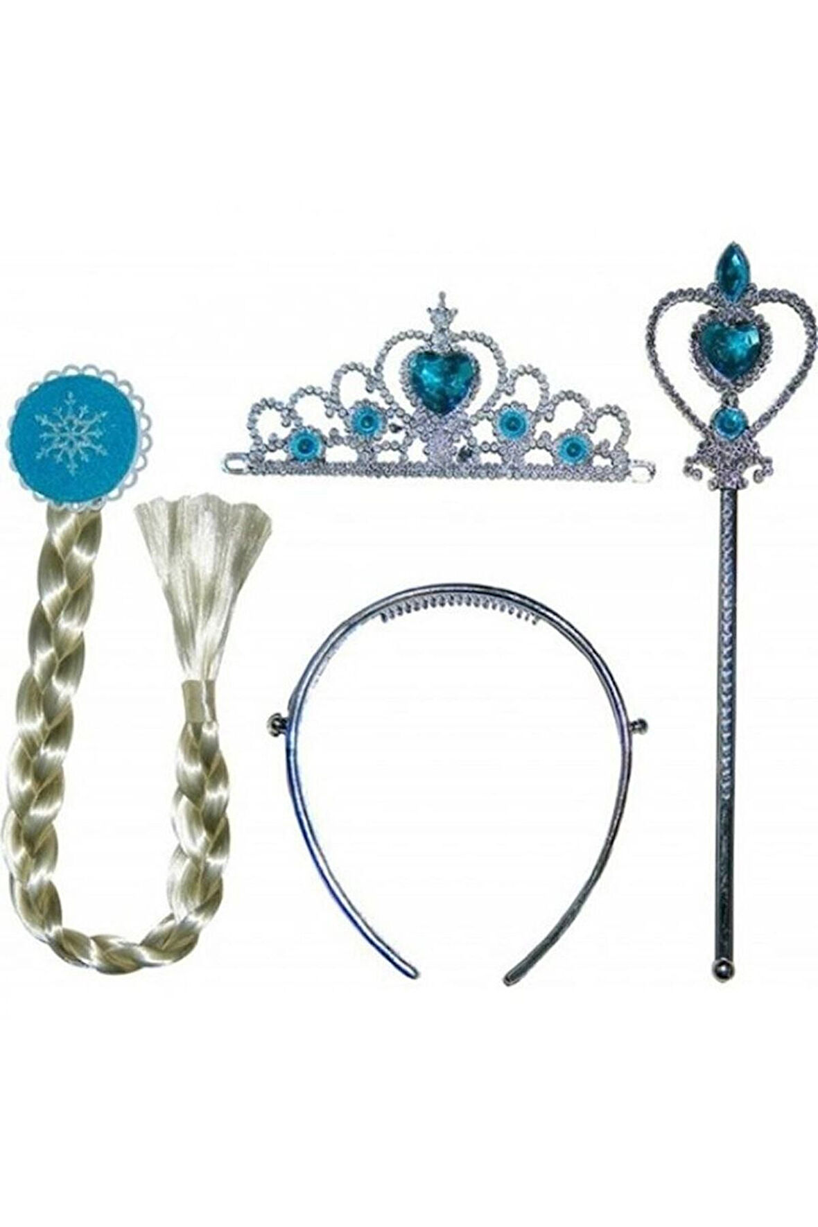 Eğitici Öğretici Çocuk Oyuncaklar Elsa Taç Takma Saç Set Elsa Set