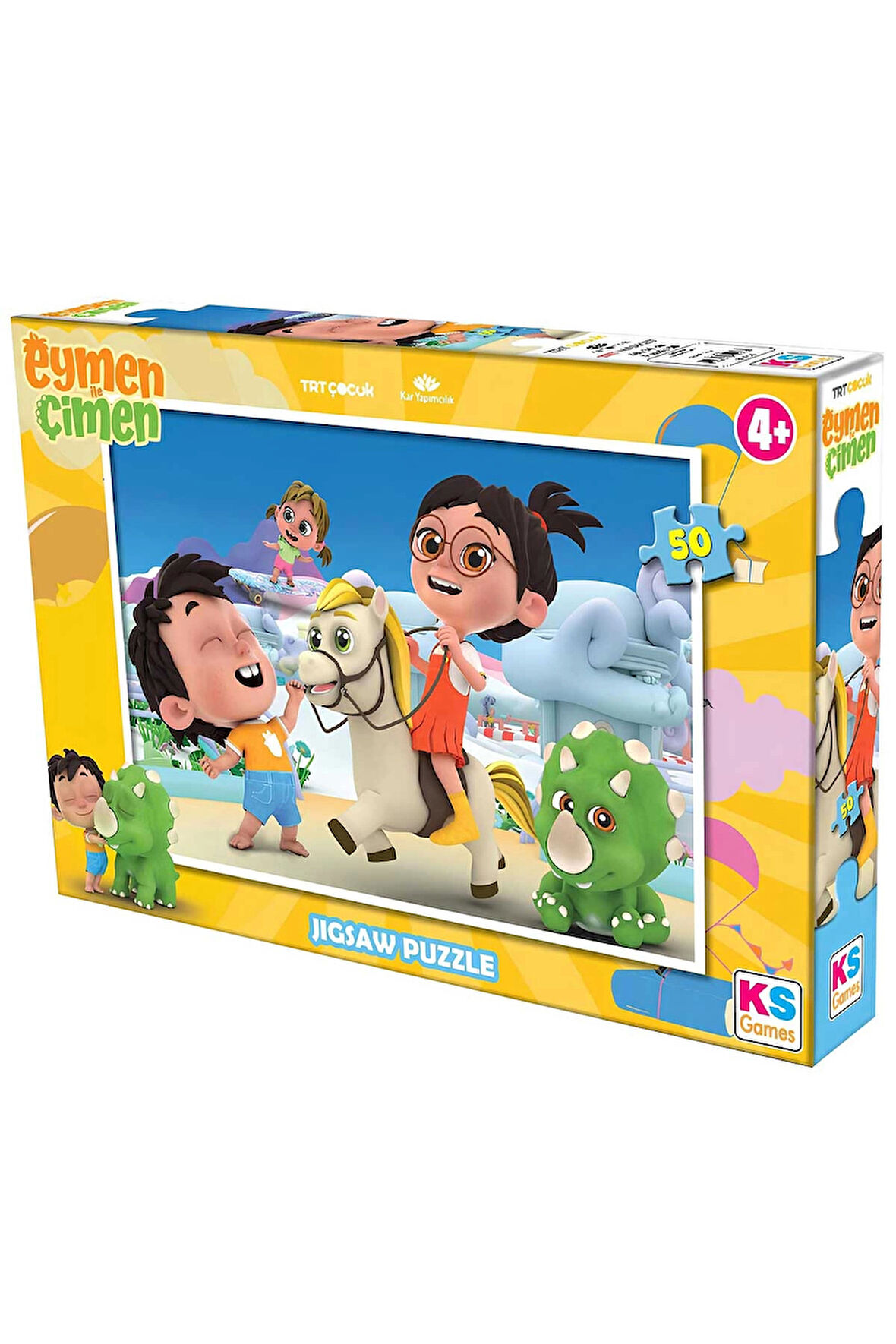 Kız Çocuk Oyuncak Erkek Çocuk Oyuncak KS Games Eymen Ile Çimen 50 Parça Puzzle Eğitici Oyuncaklar