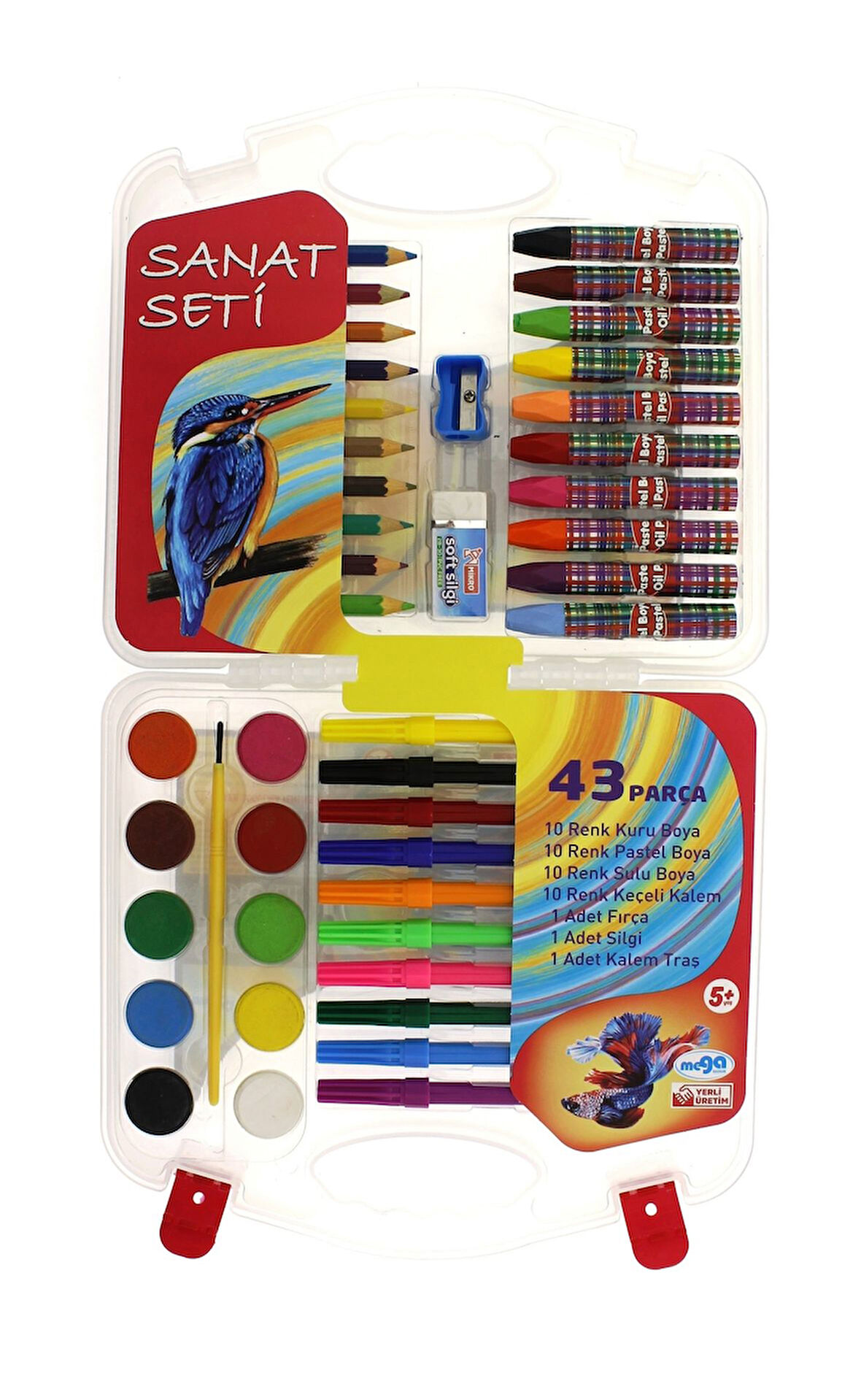 Eğitici Oyuncak 43 Parça Çantalı Sanat Seti Kız Erkek Çocuk Eğitici