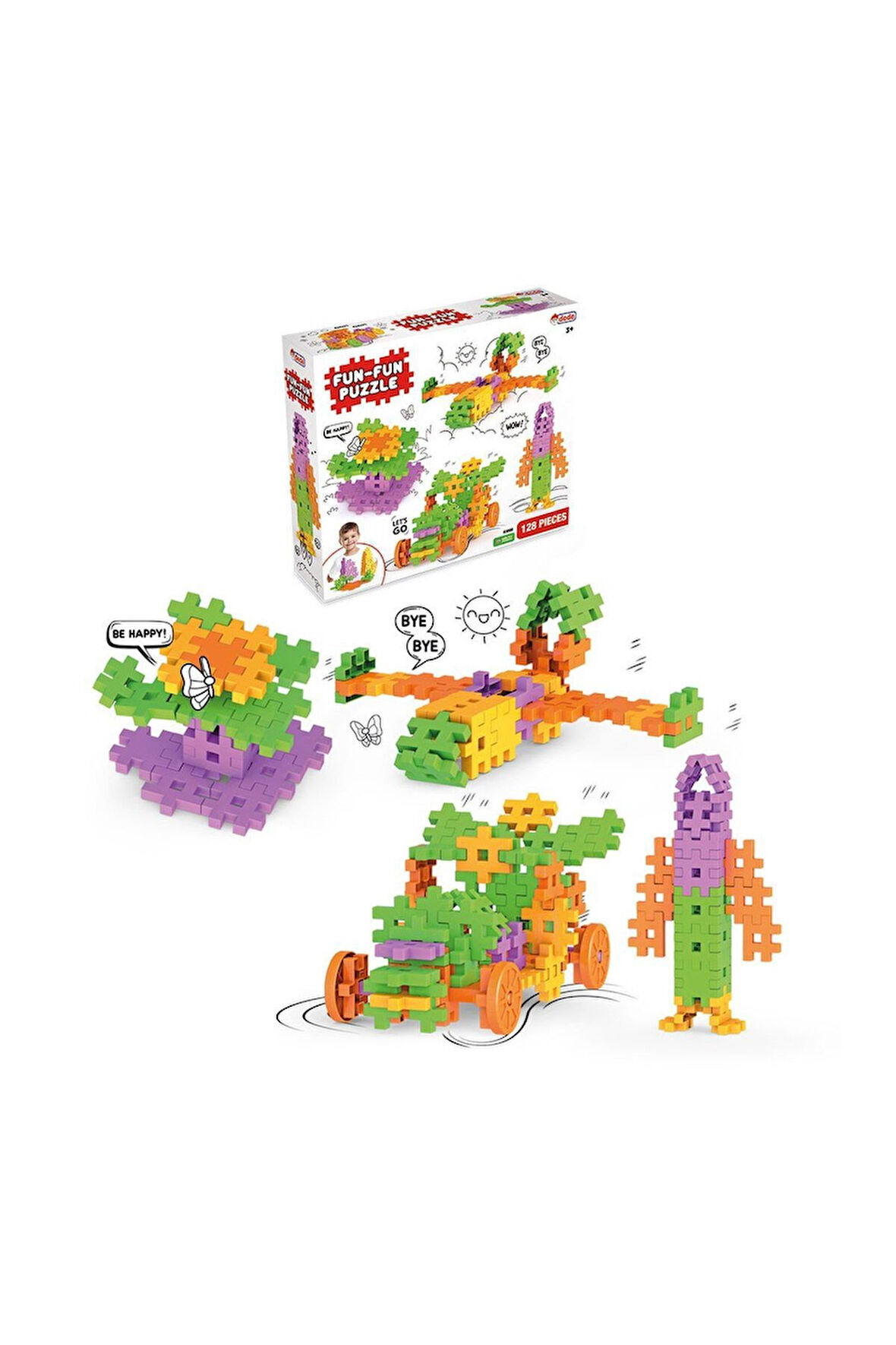 Kız Çocuk Oyuncak Erkek Çocuk Oyuncak 03905 Fun Fun Puzzle 128 Parça Eğitici Oyuncaklar