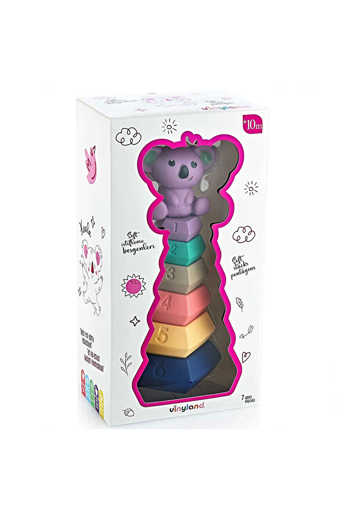 Kız Çocuk Oyuncak Erkek Çocuk Oyuncak Vinyland Soft Beşgen Halkalar Koala 7'li Set 661884 Eğitici Oy