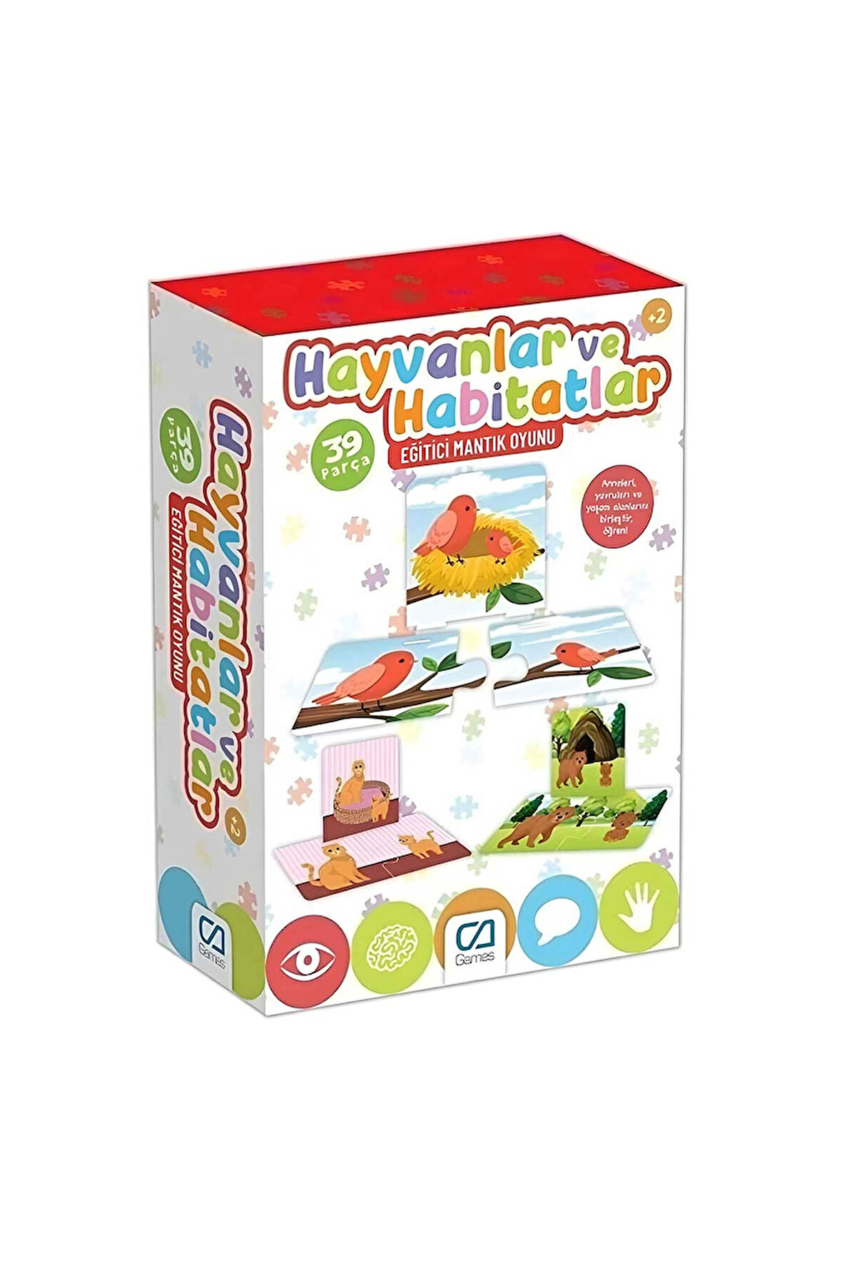 Kız Çocuk Oyuncak Erkek Çocuk Oyuncak Ca Hayvanlar ve Habitatlar Eğitici Mantık Oyunu 39 Parça 5149