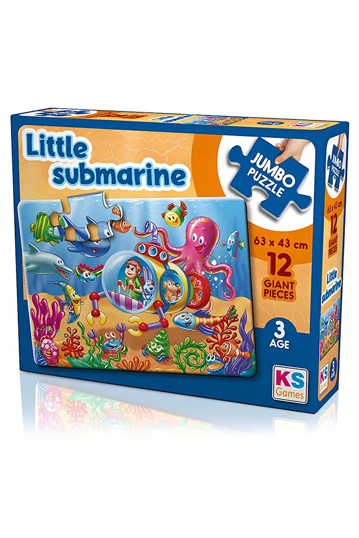 Kız Çocuk Oyuncak Erkek Çocuk Oyuncak Little Submarine 12 Parça Jumbo Boy Puzzle Eğitici Oyuncaklar