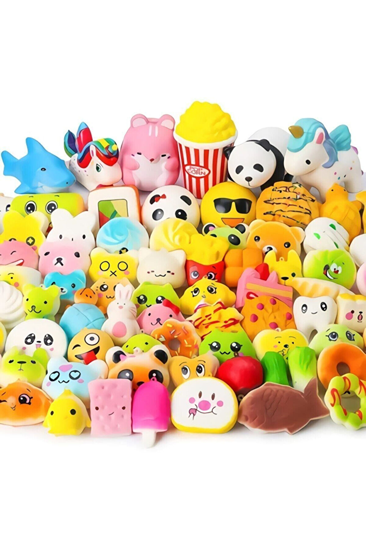Eğitici Öğretici Çocuk Oyuncaklar 3Adet Squishy Mini Set 130 Farklı Figürden 3'lü Sürpriz Set