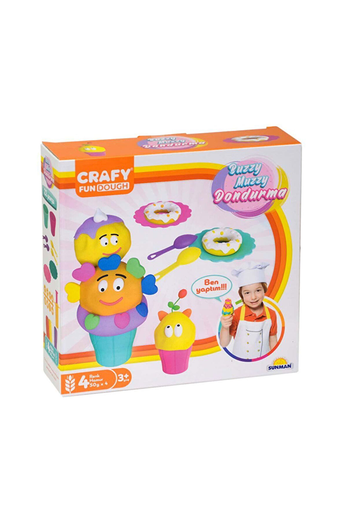 Kız Çocuk Oyuncak Erkek Çocuk Oyuncak Crafy Buzzy Muzzy Dondurma Oyun Hamuru Seti 200 gr Eğitici Oyu