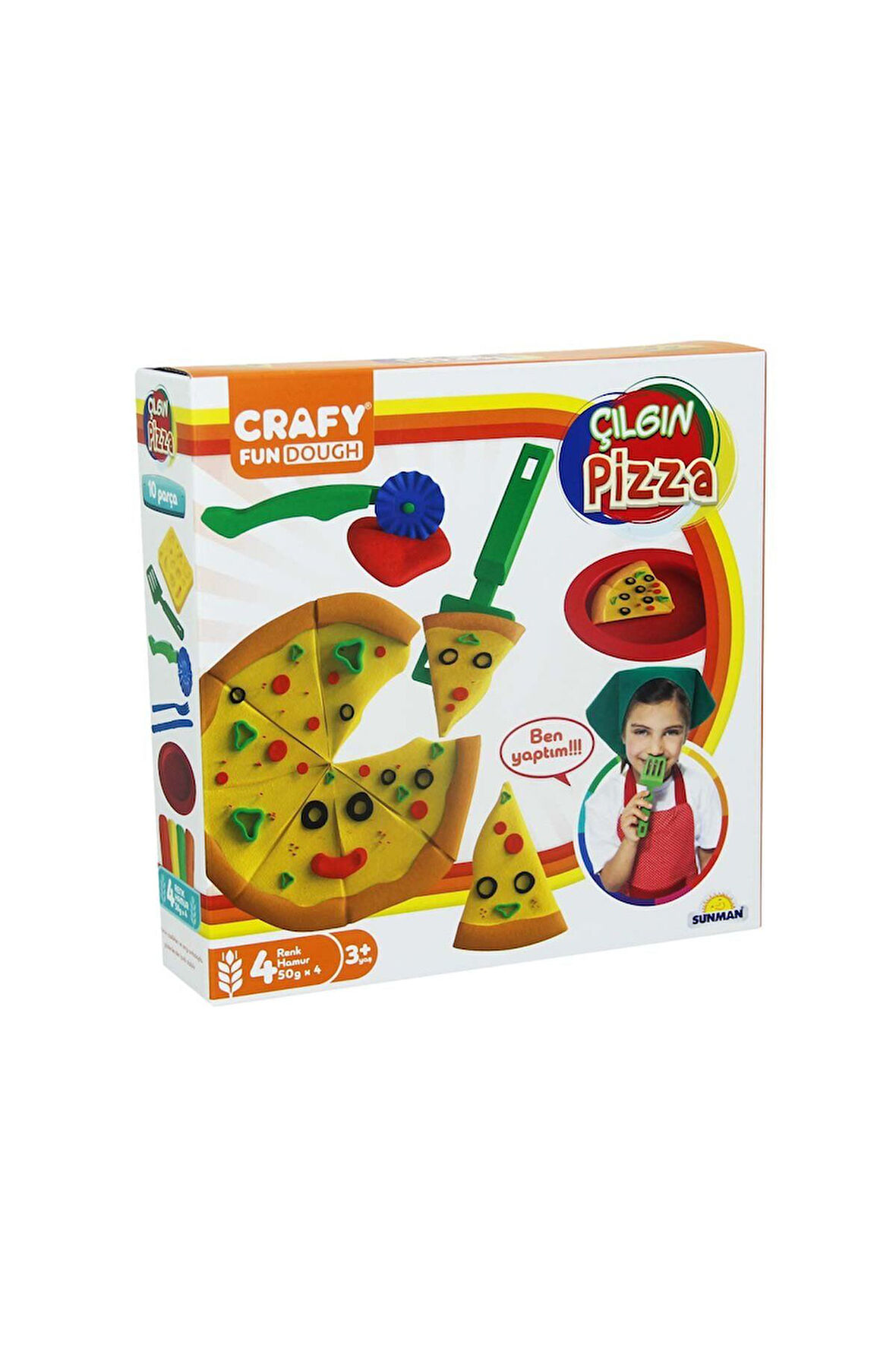 Kız Çocuk Oyuncak Erkek Çocuk Oyuncak Fun Dough Çılgın Pizza Oyun Hamuru Seti 200 gr Eğitici Oyuncak