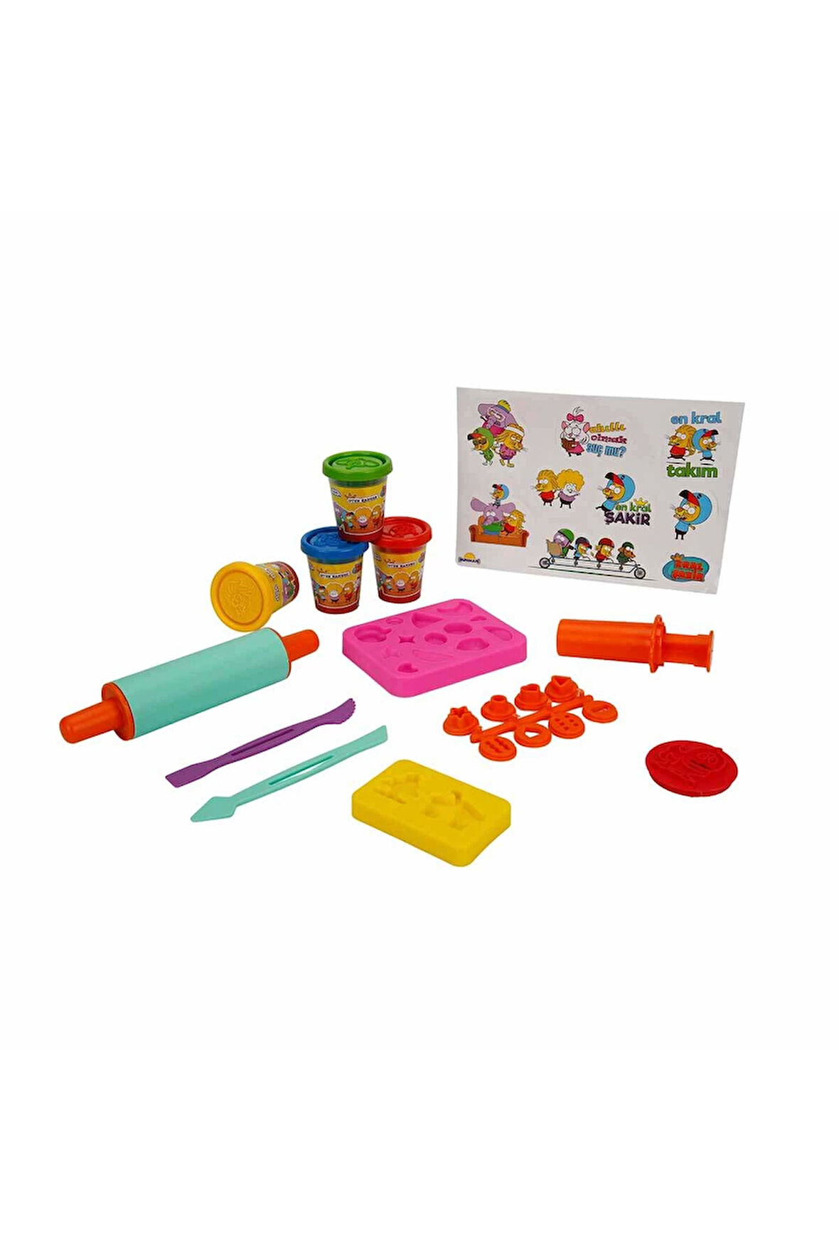Kız Çocuk Oyuncak Erkek Çocuk Oyuncak Kral Şakir Çantalı Oyun Hamuru Seti 200 gr 20 Parça Eğitici Oy