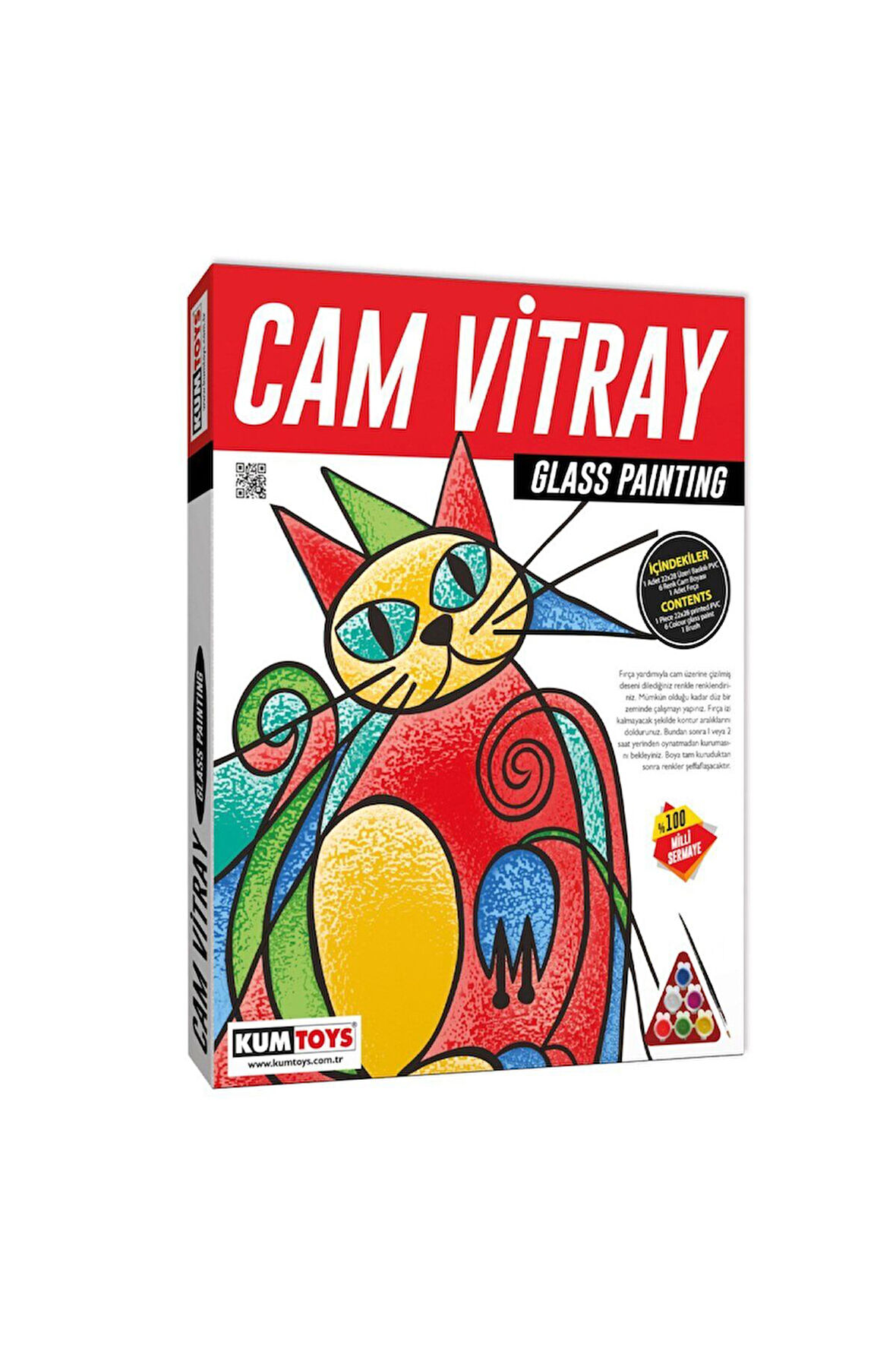 Kız Çocuk Oyuncak Erkek Çocuk Oyuncak 5001 KumToys Cam Vitray - Glass Painting - 1adet Stokta Olan G