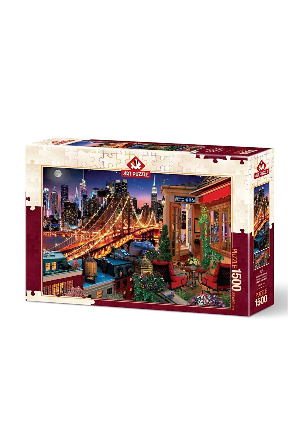 Kız Çocuk Oyuncak Erkek Çocuk Oyuncak 5376 Art Puzzle Terastan Brooklyn 1500 parça Puzzle / +15 yaş