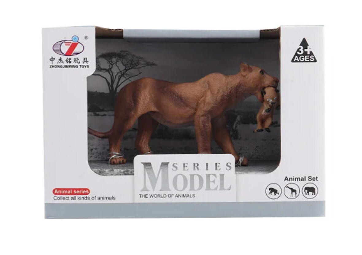 Eğlenceli Oyuncak Kutulu Model Figür Hayvan Aslan Kız Erkek Çocuk Eğitici