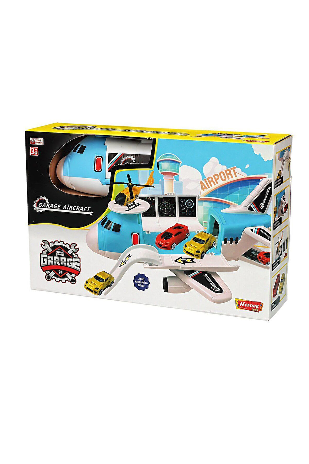 Kız Çocuk Oyuncak Erkek Çocuk Oyuncak ERN-2012 Heroes Toys Uçak Garaj Seti Eğitici Oyuncaklar