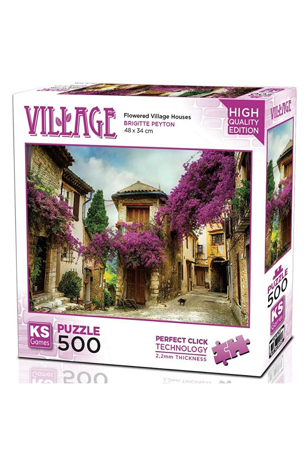 Kız Çocuk Oyuncak Erkek Çocuk Oyuncak KS Games Flowered Village Houses Puzzle 500 Parça 20062 Eğitic
